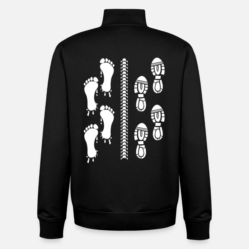 Fun triathlon design - Unisex Organic Zip Sweatshirt by Stanley/Stella - black