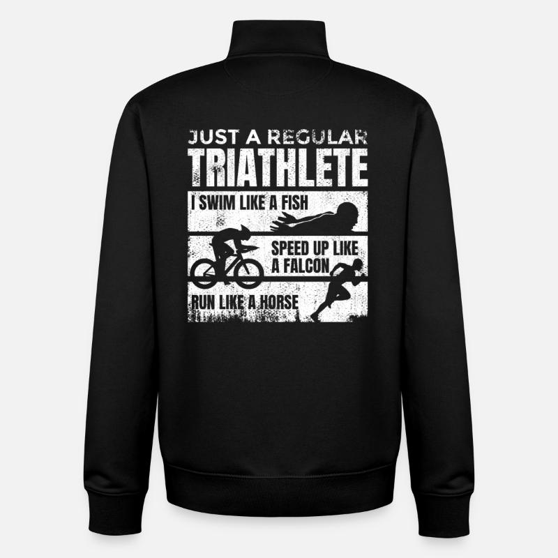 Triathlète médiocre - Sweat zippé unisexe en coton bio Stanley/Stella - noir