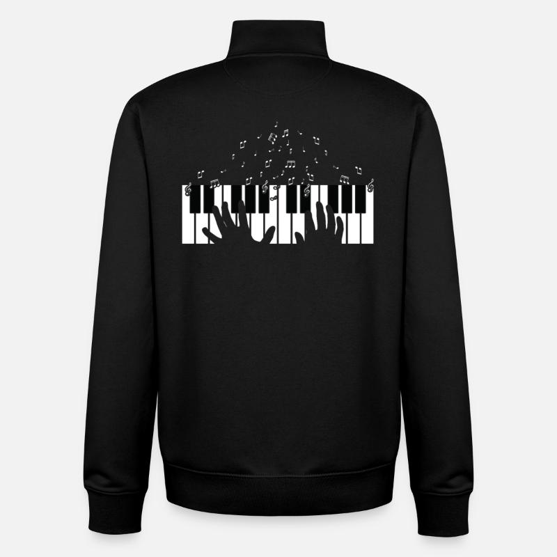 Touches de piano - Sweat zippé unisexe en coton bio Stanley/Stella - noir