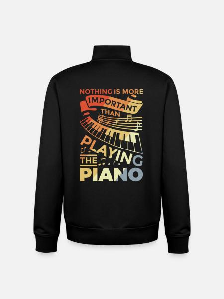 Motivating piano saying - Unisex Organic Zip Sweatshirt by Stanley/Stella - black