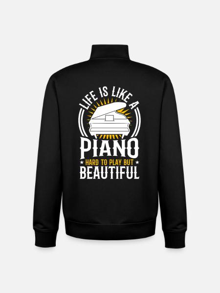 Motivation Piano - Unisex Organic Zip Sweatshirt by Stanley/Stella - black