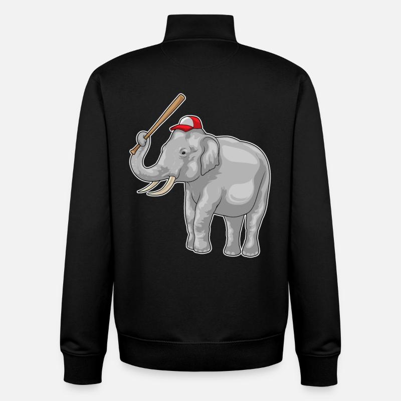 Elefant Baseballschläger Baseball - Unisex Organic Zip Sweatshirt von Stanley/Stella - Schwarz