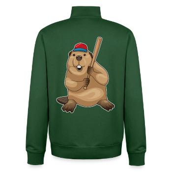 Biber Baseball Baseballschläger - Unisex Organic Zip Sweatshirt von Stanley/Stella - Flaschengrün - Hinten - AI Model Male 185 dark (185cm)
