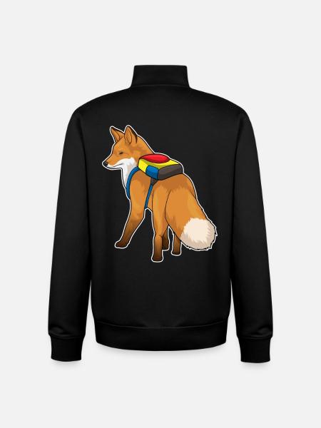 Fox Student Backpack School - Unisex Organic Zip Sweatshirt by Stanley/Stella - black
