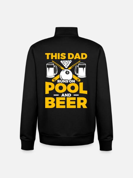 Billard Papa - Unisex Organic Zip Sweatshirt von Stanley/Stella - Schwarz
