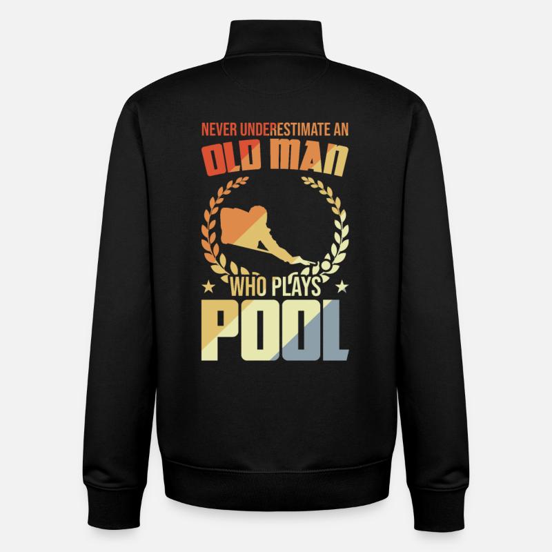 Alten Mann der Poolbillard spielt - Unisex Organic Zip Sweatshirt von Stanley/Stella - Schwarz