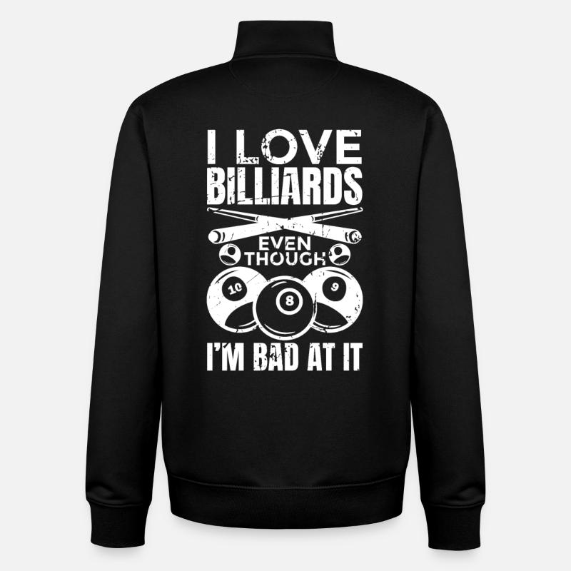 Ich liebe Billard - Unisex Organic Zip Sweatshirt von Stanley/Stella - Schwarz