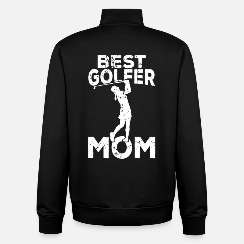 Golf mom - Unisex Organic Zip Sweatshirt by Stanley/Stella - black