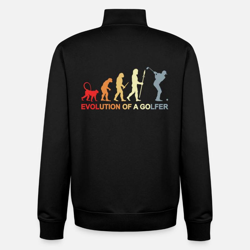Golfer Evolution - Unisex Organic Zip Sweatshirt von Stanley/Stella - Schwarz