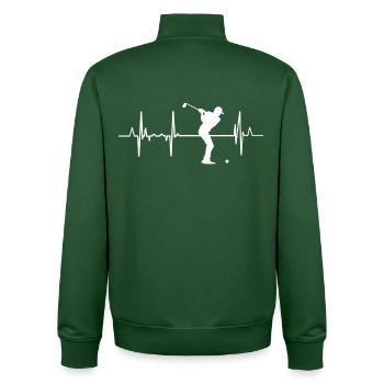 Golfspieler Herzschlag - Unisex Organic Zip Sweatshirt von Stanley/Stella - Flaschengrün - Hinten - AI Model Male 185 dark (185cm)