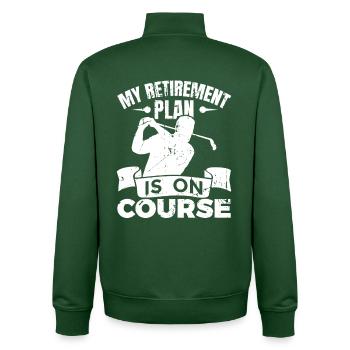Golfer Retirement - Unisex Organic Zip Sweatshirt by Stanley/Stella - bottle green - Back - AI Model Male 185 dark (185cm)