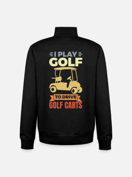 I love golf carts - Unisex Organic Zip Sweatshirt by Stanley/Stella - black