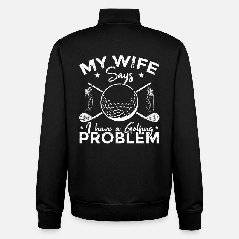 Golf Problems - Unisex Organic Zip Sweatshirt by Stanley/Stella - black