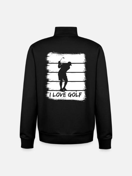 I love golf - Unisex Organic Zip Sweatshirt by Stanley/Stella - black