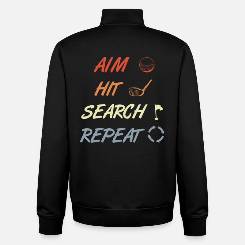 Golf Routine - Unisex Organic Zip Sweatshirt by Stanley/Stella - black