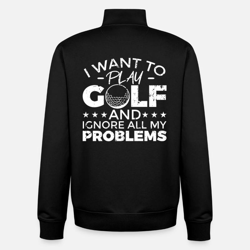 Cool golf saying - Unisex Organic Zip Sweatshirt by Stanley/Stella - black