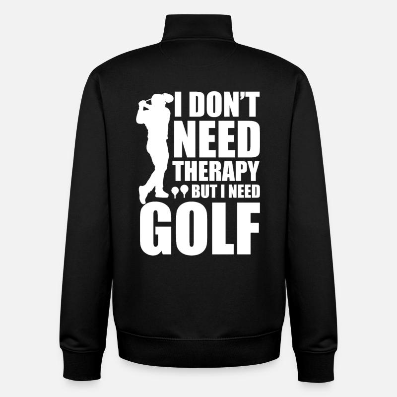 Thérapie de golf - Sweat zippé unisexe en coton bio Stanley/Stella - noir
