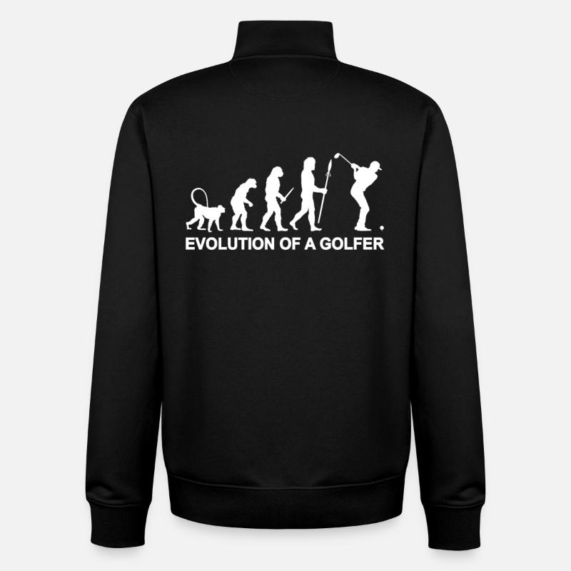 Évolution d’un golfeur - Sweat zippé unisexe en coton bio Stanley/Stella - noir