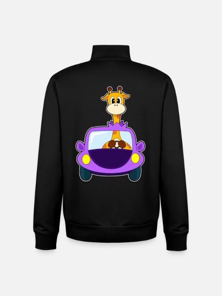 Giraffe Car - Unisex Organic Zip Sweatshirt by Stanley/Stella - black