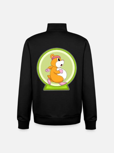 Roue de hamster hamster - Sweat zippé unisexe en coton bio Stanley/Stella - noir