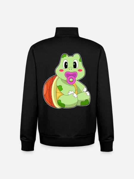 Turtle Baby Soother - Unisex Organic Zip Sweatshirt by Stanley/Stella - black