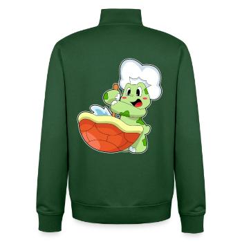 Schildkröte Koch Kochtopf Kochen - Unisex Organic Zip Sweatshirt von Stanley/Stella - Flaschengrün - Hinten - AI Model Male 185 dark (185cm)