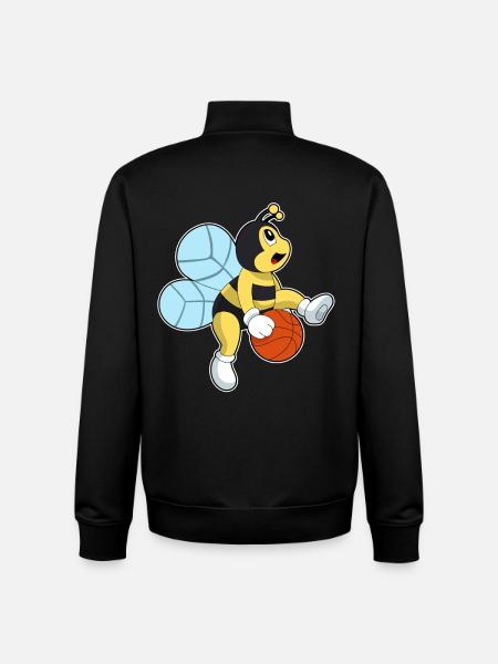 Bee Basketball Player Basketball - Unisex Organic Zip Sweatshirt by Stanley/Stella - black