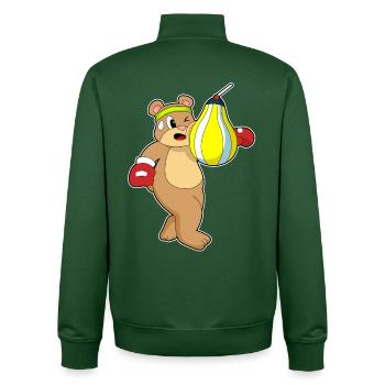 Bär Boxer Boxsack Boxen - Unisex Organic Zip Sweatshirt von Stanley/Stella - Flaschengrün - Hinten - AI Model Male 185 dark (185cm)