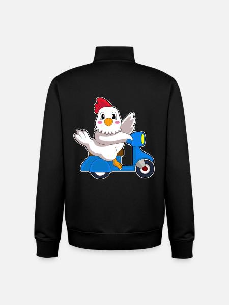 Chicken Scooter - Unisex Organic Zip Sweatshirt by Stanley/Stella - black