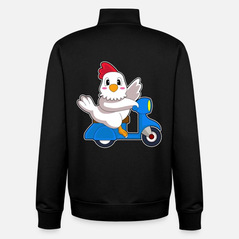 Scooter de poulet - Sweat zippé unisexe en coton bio Stanley/Stella - noir