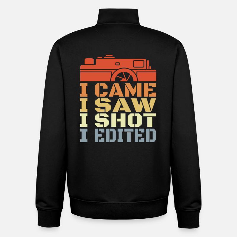 Routine de la caméra - Sweat zippé unisexe en coton bio Stanley/Stella - noir