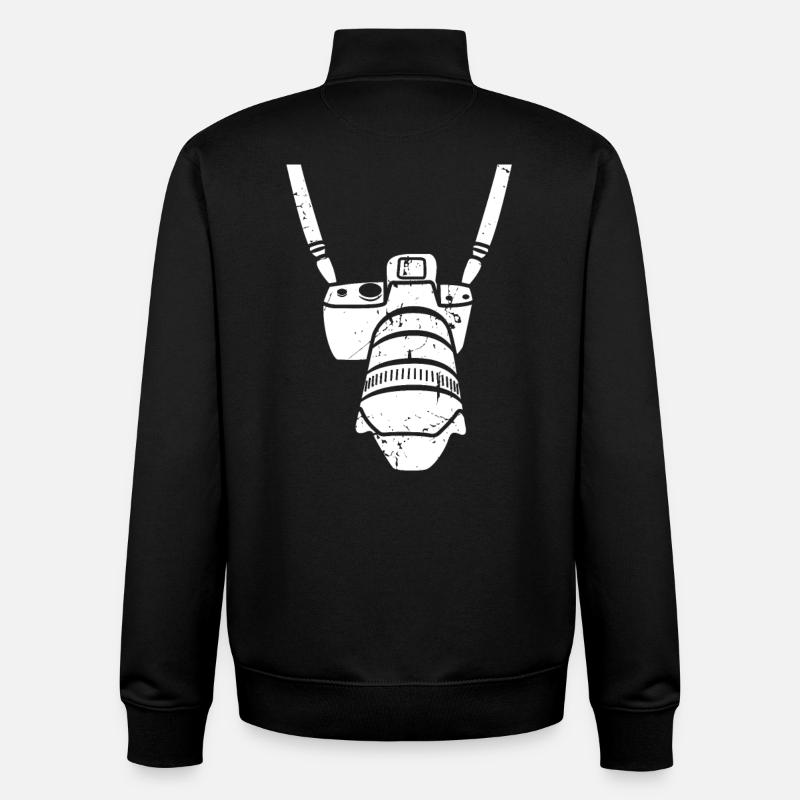 Camera around the neck - Unisex Organic Zip Sweatshirt by Stanley/Stella - black