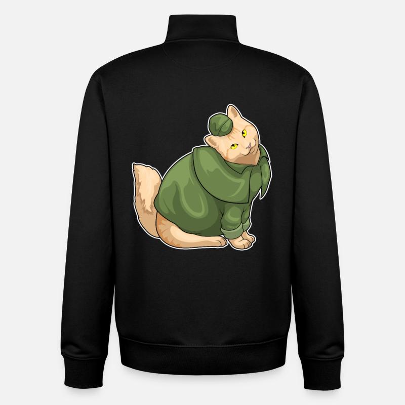 Détective de chat - Sweat zippé unisexe en coton bio Stanley/Stella - noir