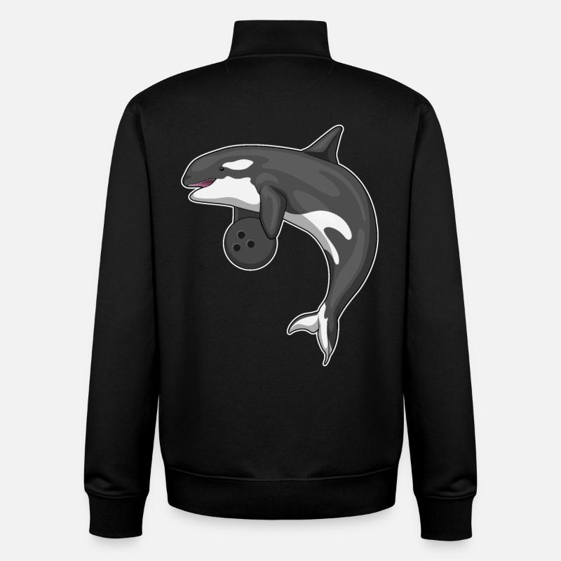Boule de bowling d’épaulard - Sweat zippé unisexe en coton bio Stanley/Stella - noir