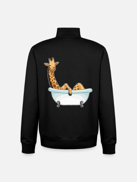 Giraffe Bath Bathtub - Unisex Organic Zip Sweatshirt by Stanley/Stella - black