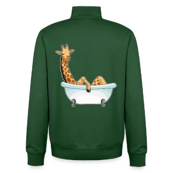 Giraffe Bath Bathtub - Unisex Organic Zip Sweatshirt by Stanley/Stella - bottle green - Back - AI Model Male 185 dark (185cm)