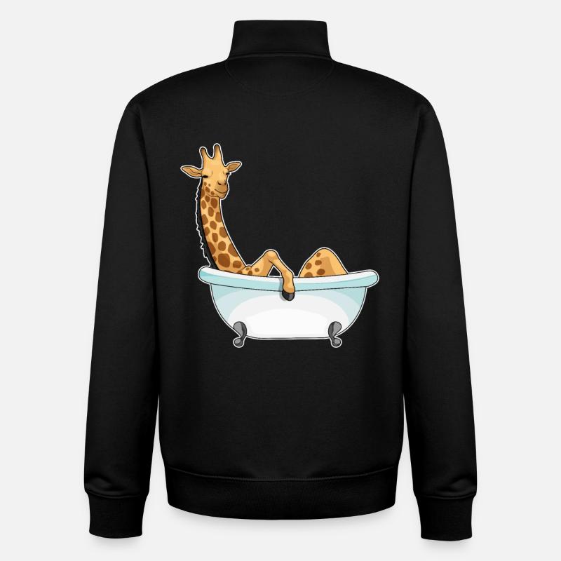 Baignoire girafe - Sweat zippé unisexe en coton bio Stanley/Stella - noir