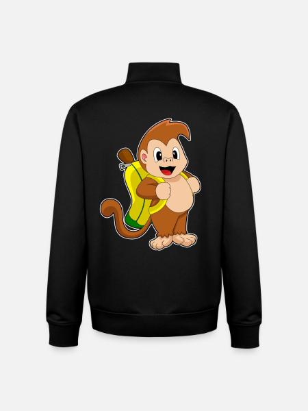 Affe Banane - Unisex Organic Zip Sweatshirt von Stanley/Stella - Schwarz