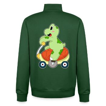 Schildkröte Fahrrad - Unisex Organic Zip Sweatshirt von Stanley/Stella - Flaschengrün - Hinten - AI Model Male 185 dark (185cm)