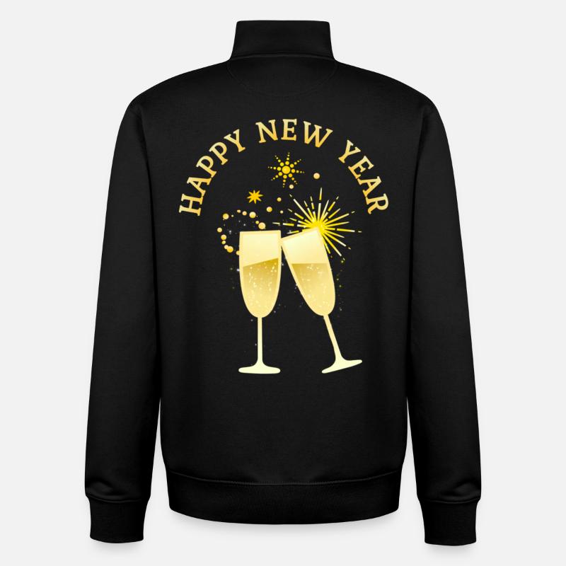 À votre santé! -Bonne année ! - Sweat zippé unisexe en coton bio Stanley/Stella - noir