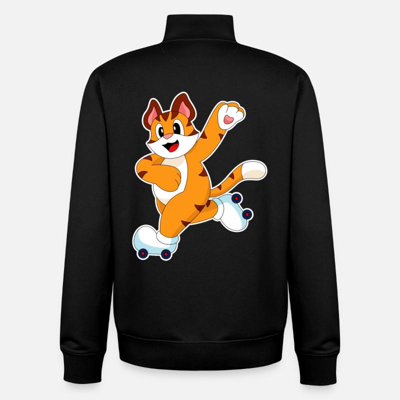 Tiger Rollschuhfahren Rollschuhe - Unisex Organic Zip Sweatshirt von Stanley/Stella - Schwarz