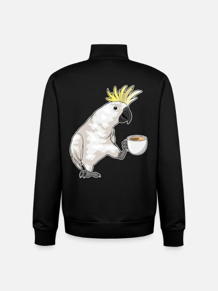 Parrot Cup of Coffee - Unisex Organic Zip Sweatshirt by Stanley/Stella - black
