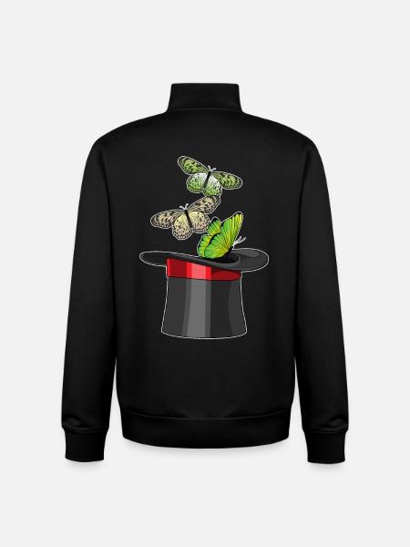 Butterfly Wizard Cylinder - Unisex Organic Zip Sweatshirt by Stanley/Stella - black