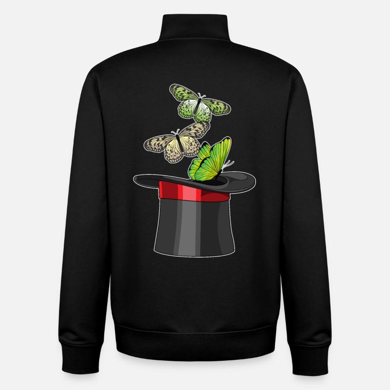 Cylindre Butterfly Wizard - Sweat zippé unisexe en coton bio Stanley/Stella - noir