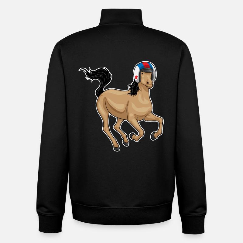 Pferd Pferderennen - Unisex Organic Zip Sweatshirt von Stanley/Stella - Schwarz