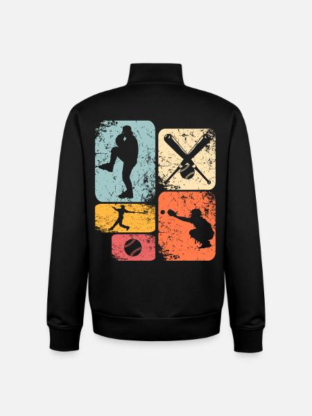 Base-ball - Sweat zippé unisexe en coton bio Stanley/Stella - noir