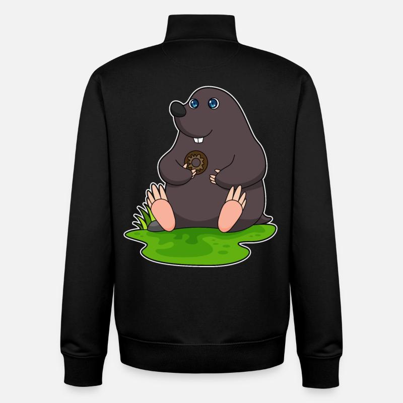 Maulwurf Donut - Unisex Organic Zip Sweatshirt von Stanley/Stella - Schwarz