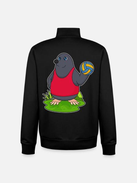 Mole Volleyball Player Volleyball - Unisex Organic Zip Sweatshirt by Stanley/Stella - black