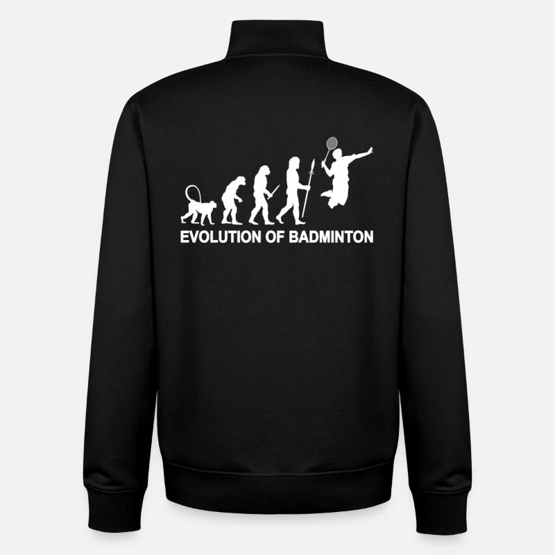 Evolution of Badminton - Unisex Organic Zip Sweatshirt von Stanley/Stella - Schwarz