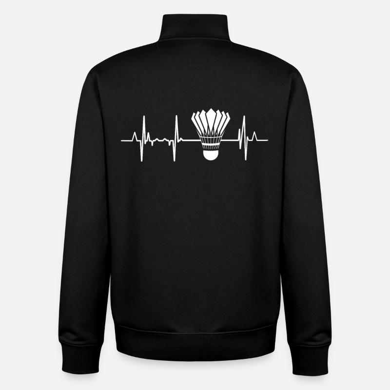 Badminton ECG - Sweat zippé unisexe en coton bio Stanley/Stella - noir